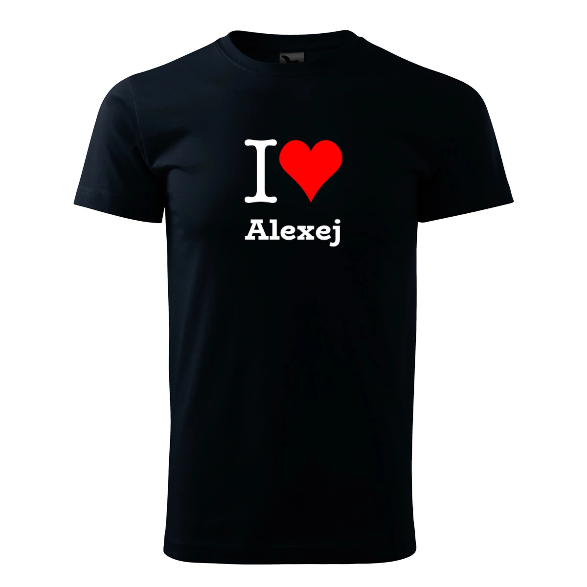 Tmavě modré tričko I love Alexej