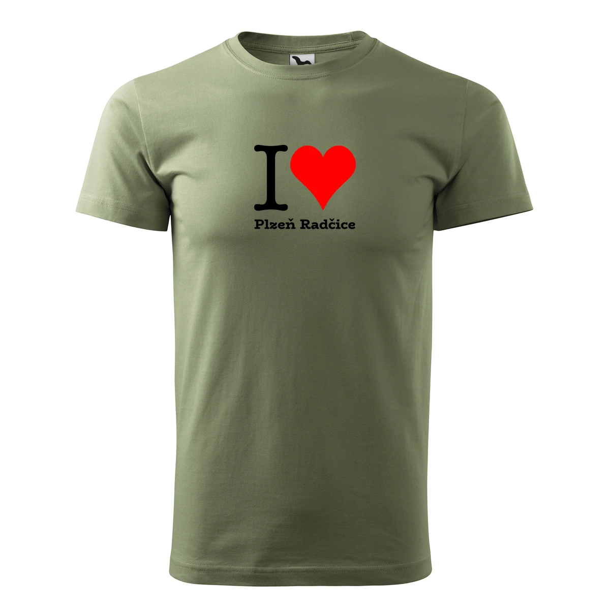 Khaki tričko I love Plzeň Radčice