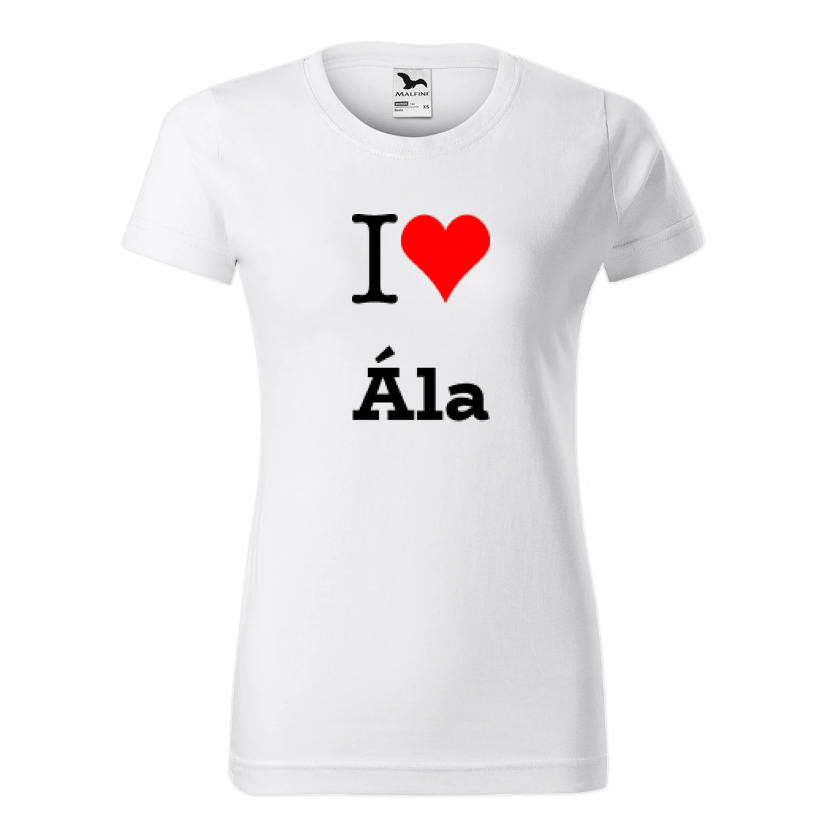 Bílé dámské tričko I love Ála