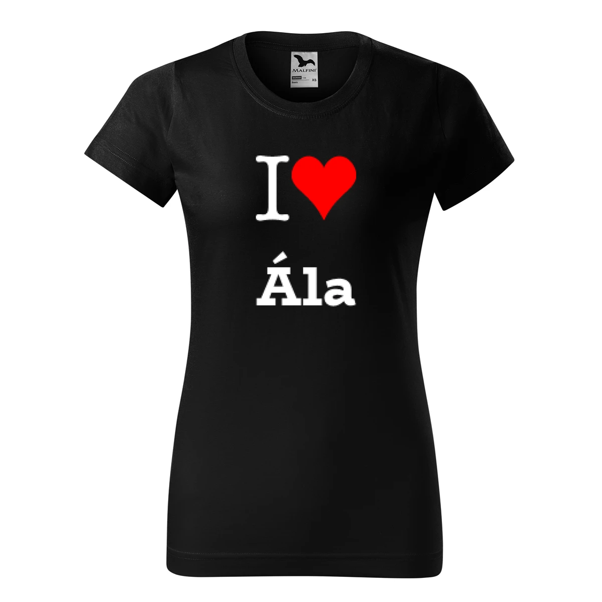 Černé dámské tričko I love Ála