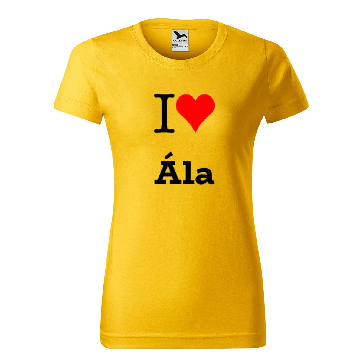Žluté dámské tričko I love Ála