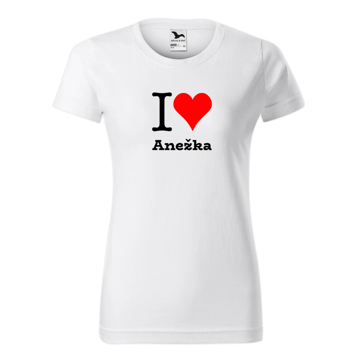 Bílé dámské tričko I love Anežka
