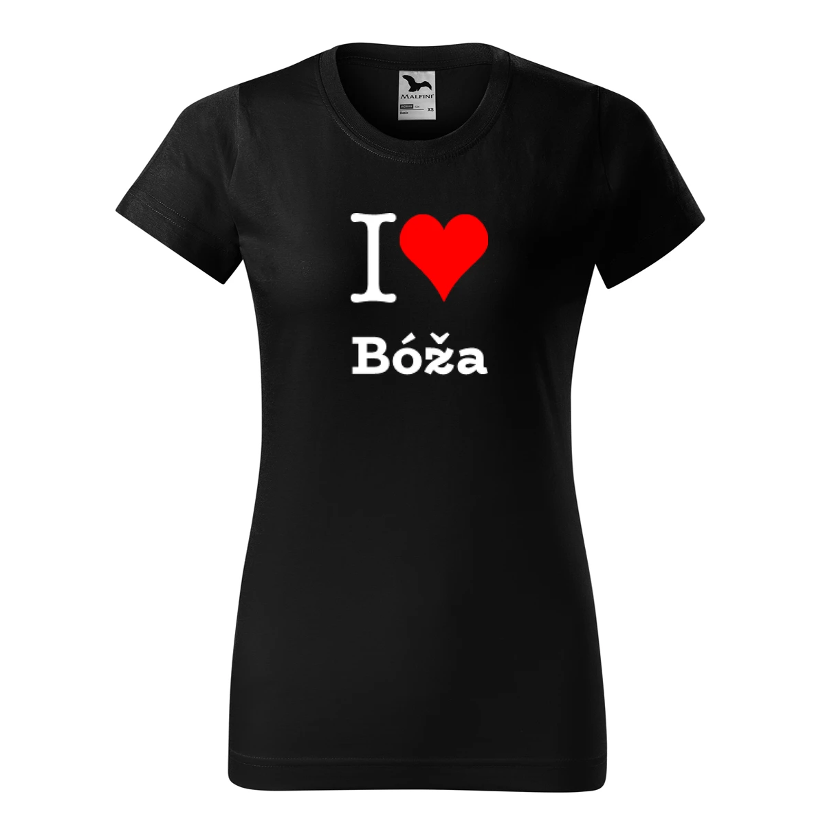Černé dámské tričko I love Bóža