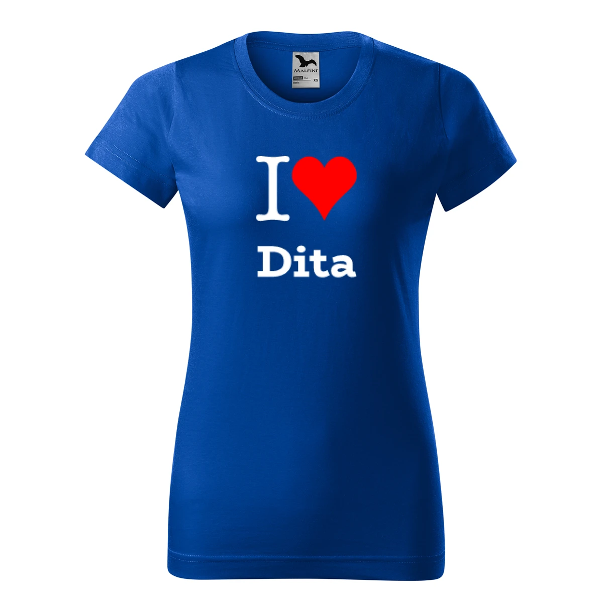 Modré dámské tričko I love Dita