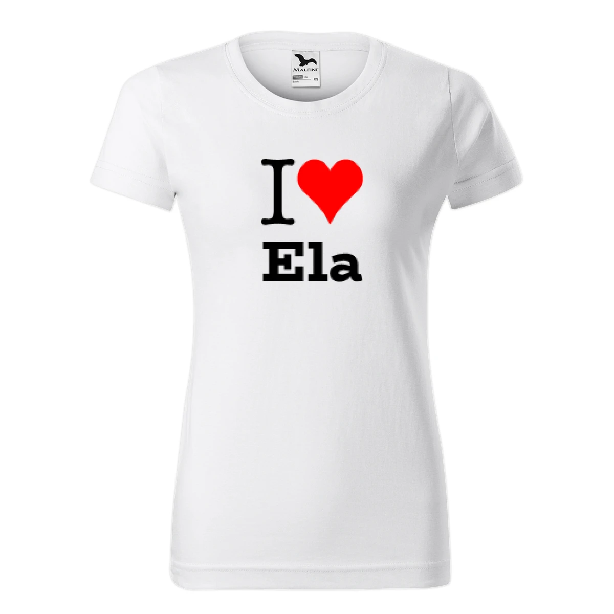 Bílé dámské tričko I love Ela