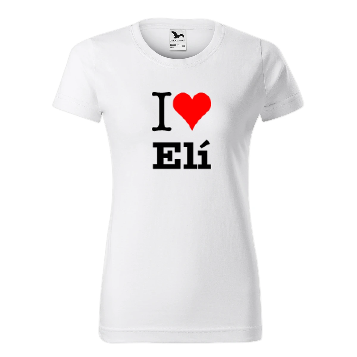 Bílé dámské tričko I love Elí