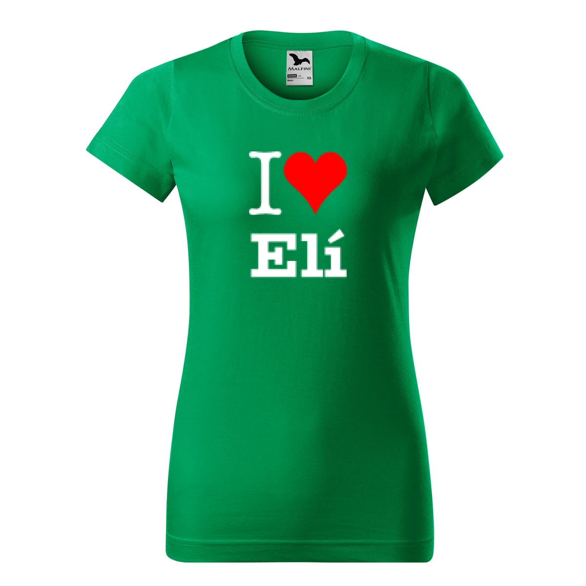 Zelené dámské tričko I love Elí