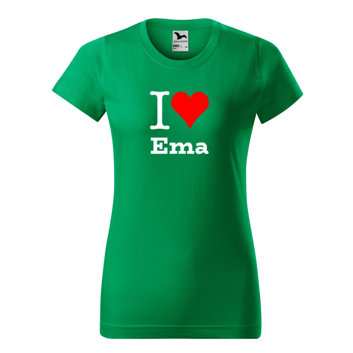 Zelené dámské tričko I love Ema
