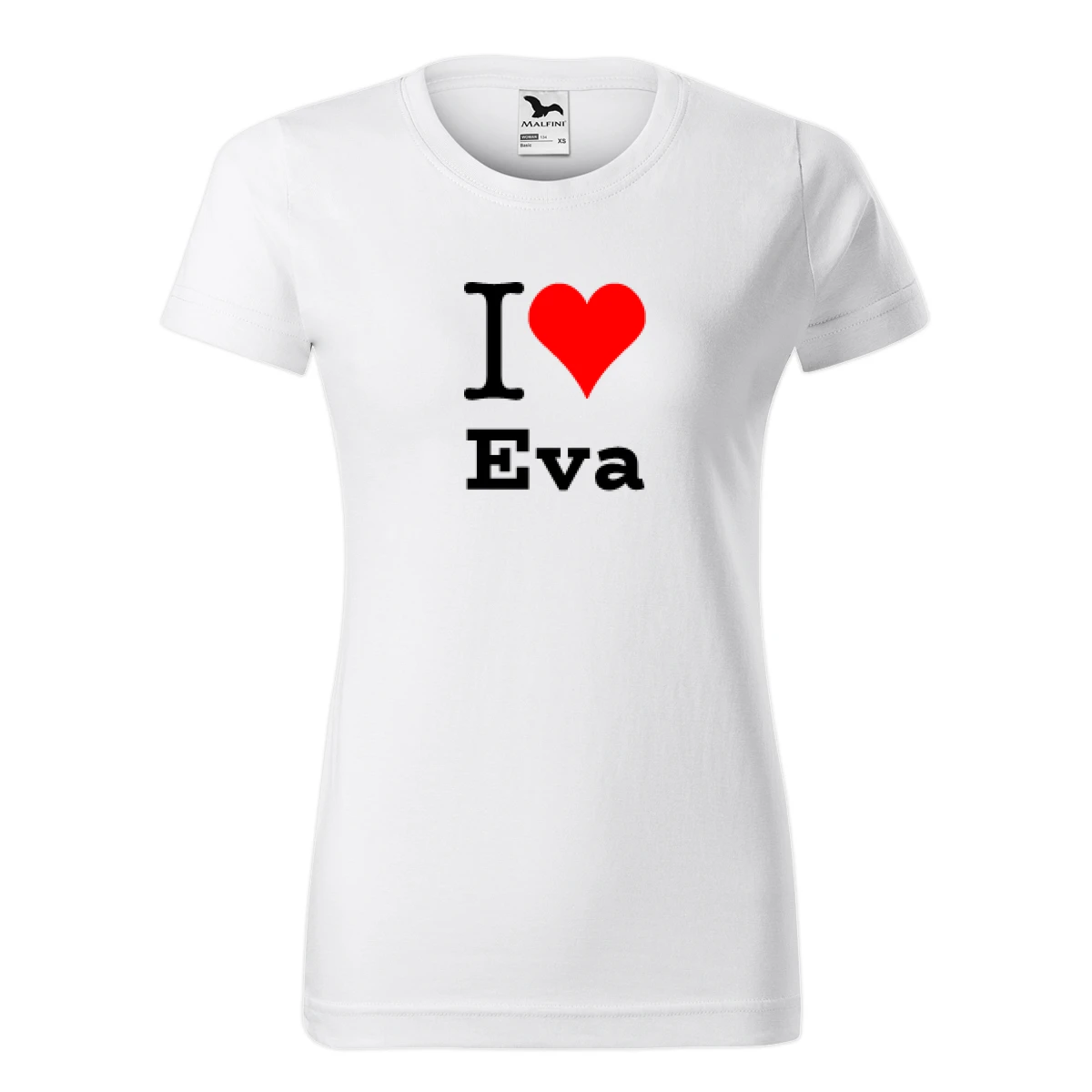 Bílé dámské tričko I love Eva