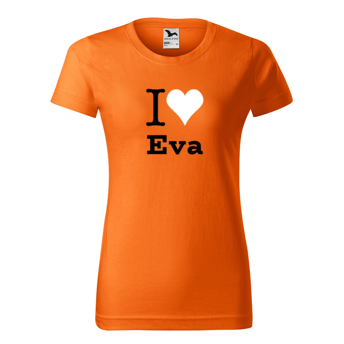 Oranžové dámské tričko I love Eva