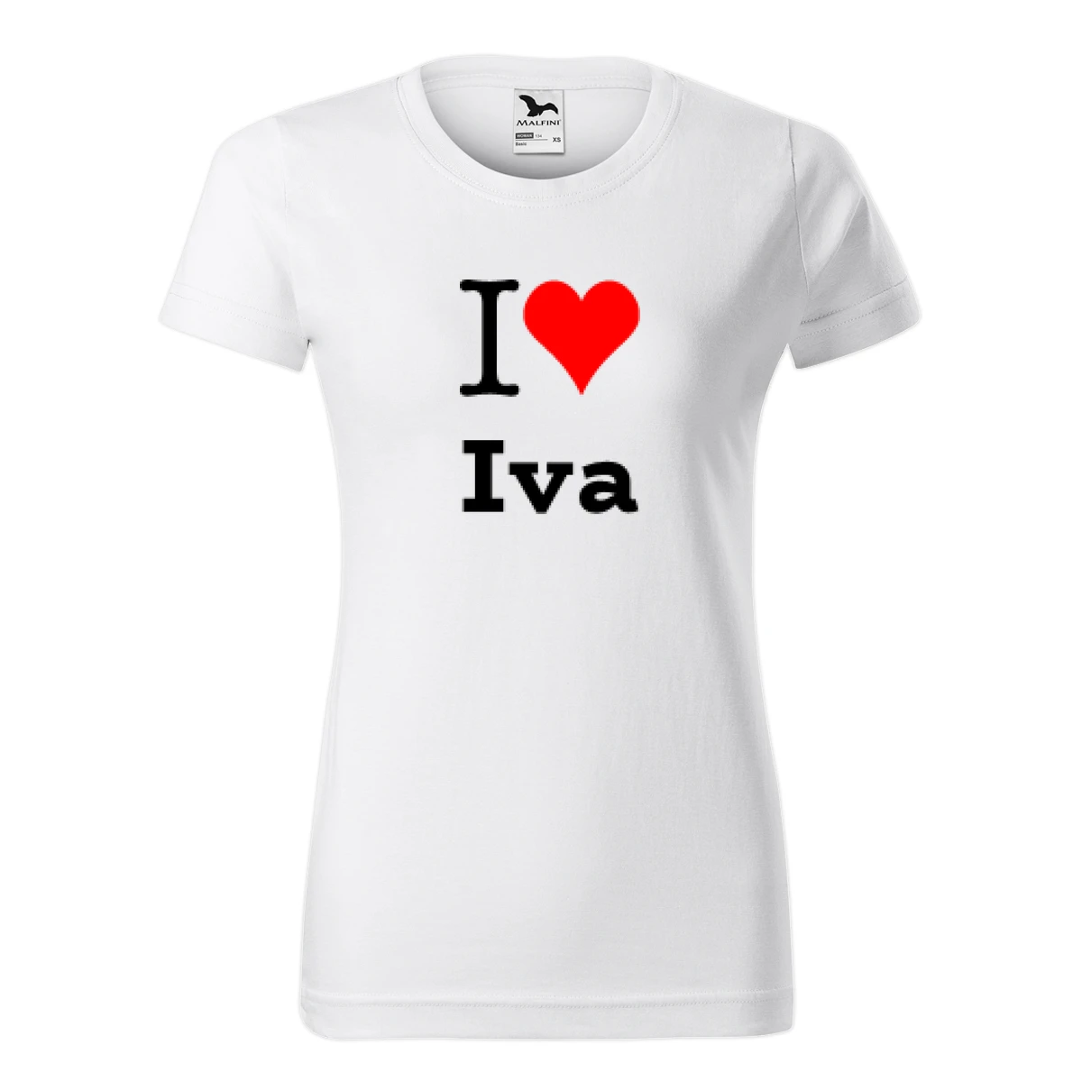 Bílé dámské tričko I love Iva