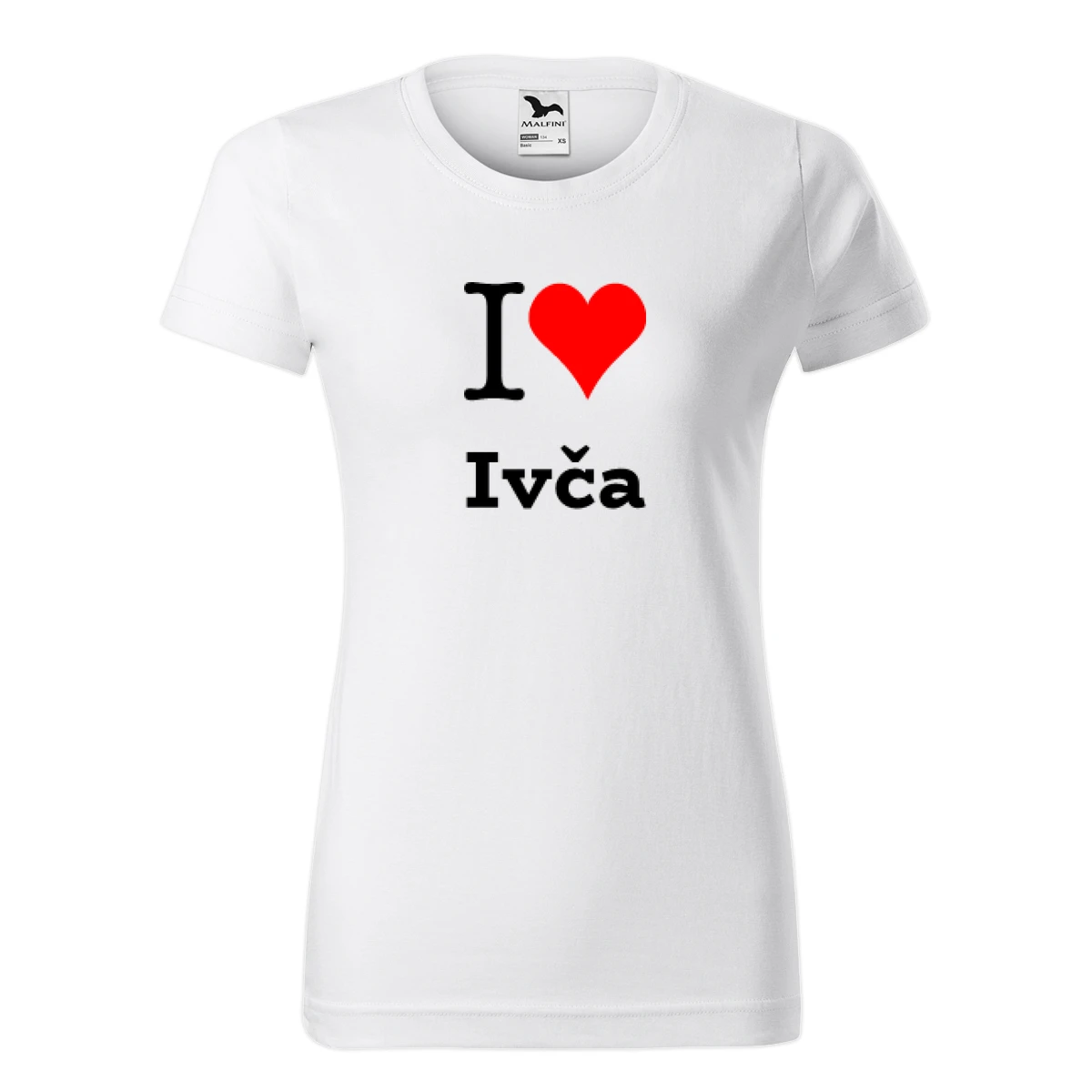 Bílé dámské tričko I love Ivča