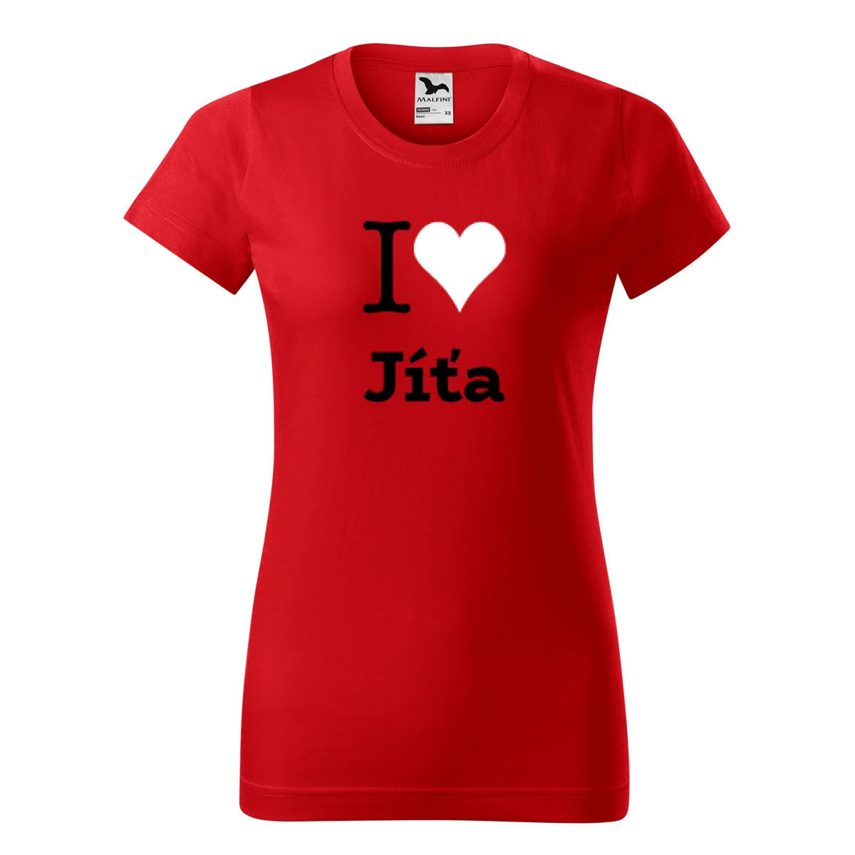 Červené dámské tričko I love Jíťa