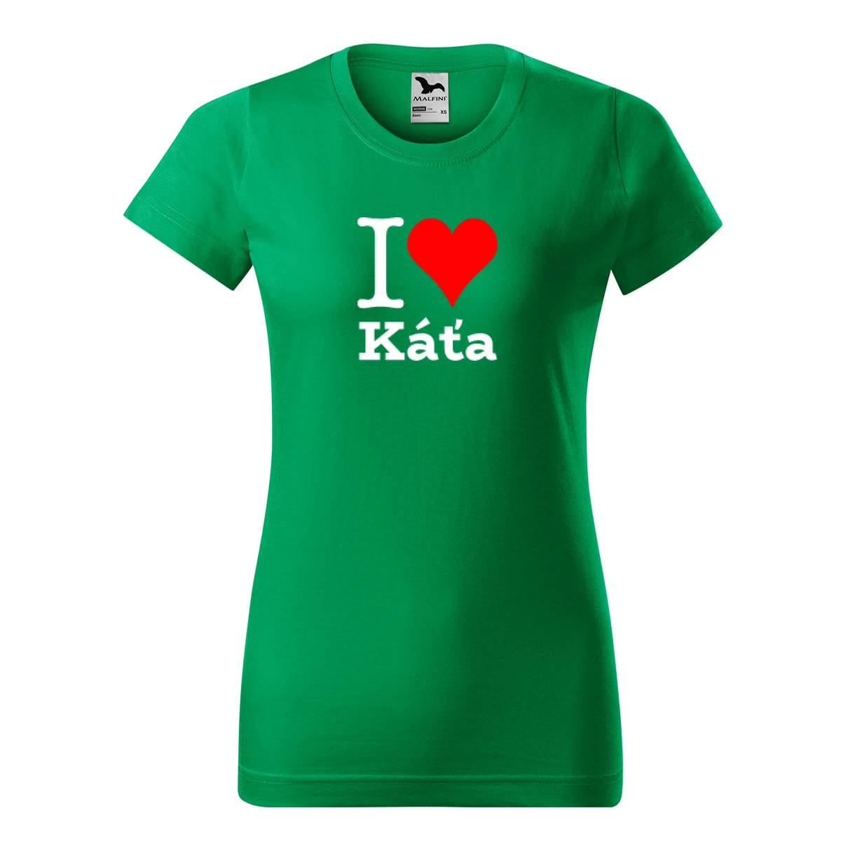 Zelené dámské tričko I love Káťa