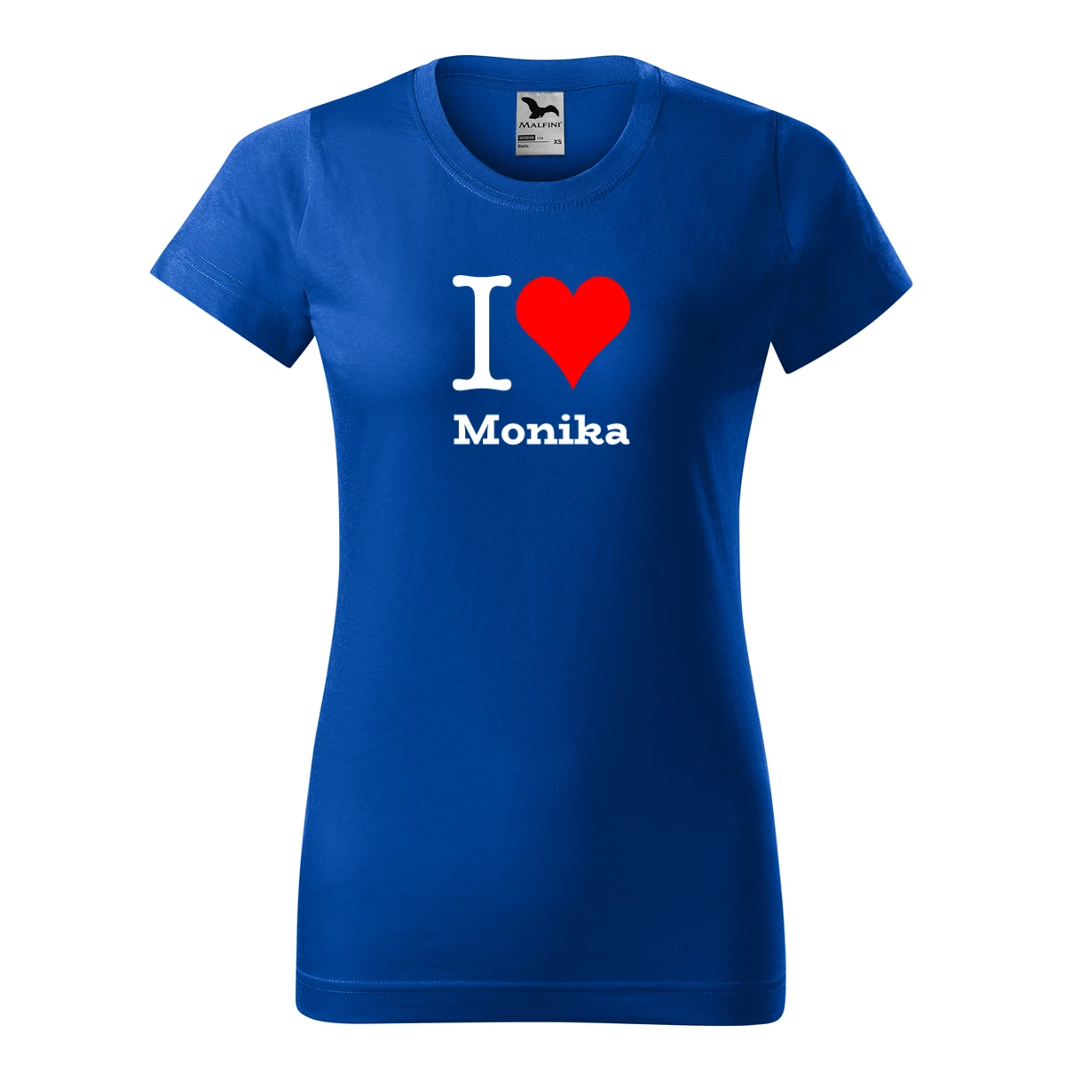 trička s potiskem Modré dámské tričko I love Monika 