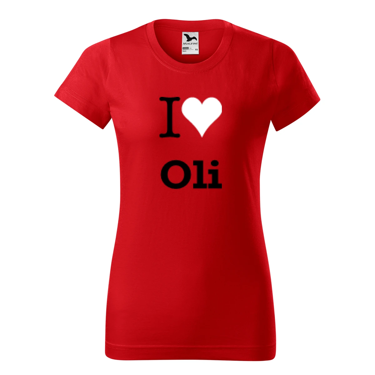 Červené dámské tričko I love Oli