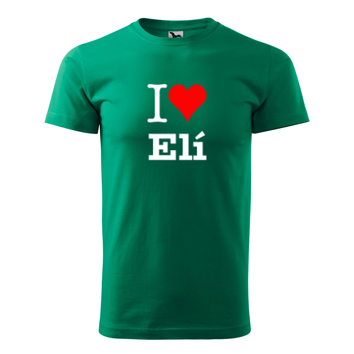 Zelené tričko I love Elí