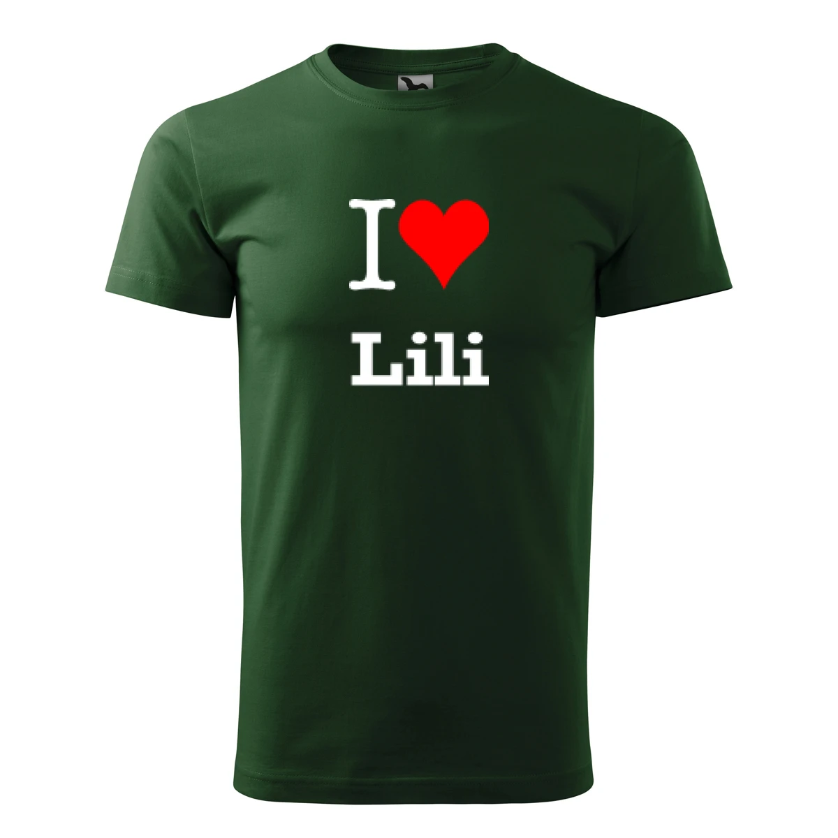 Lahvově zelené tričko I love Lili