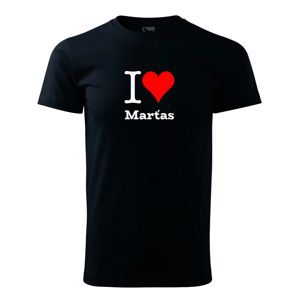 Tmavě modré tričko I love Marťas