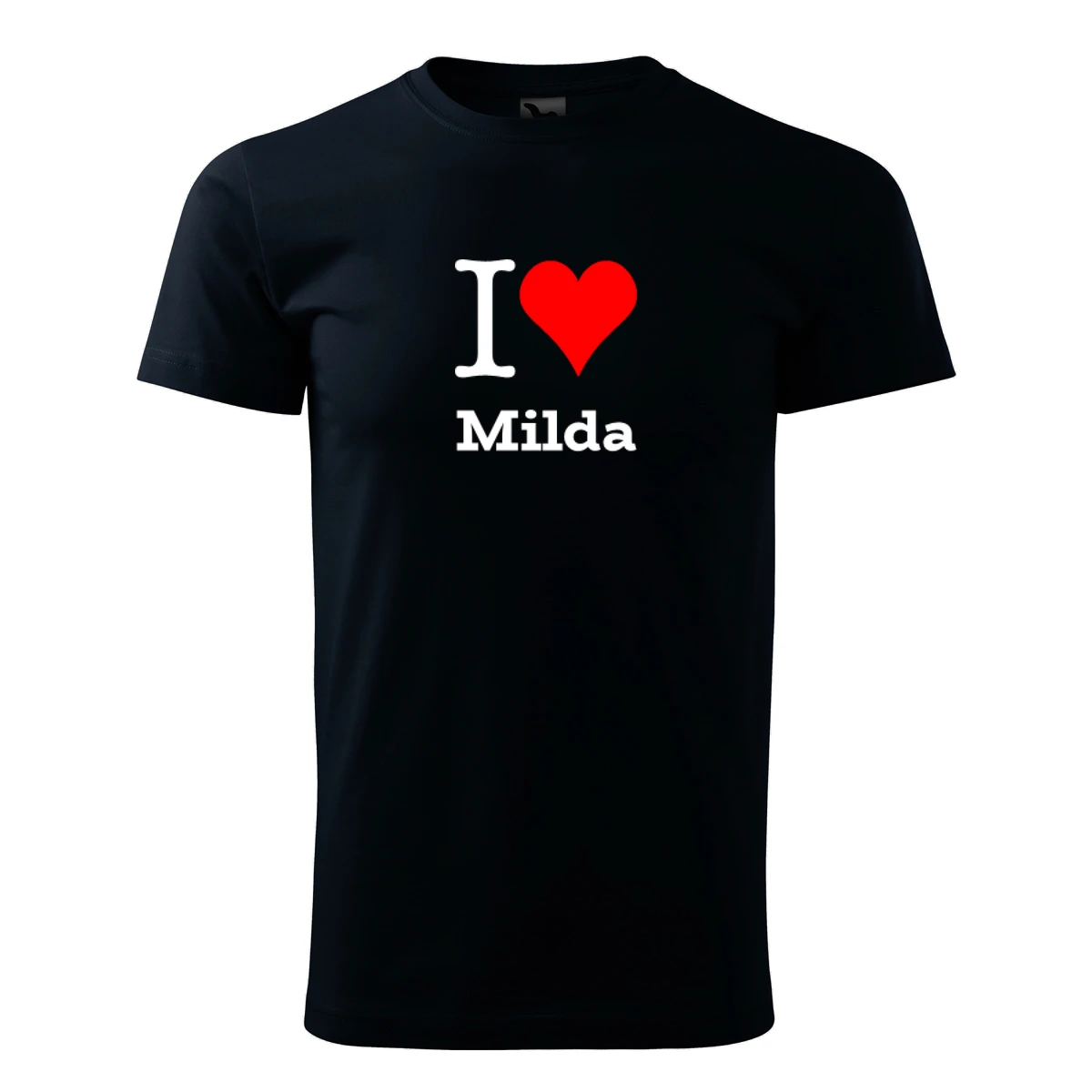 Tmavě modré tričko I love Milda