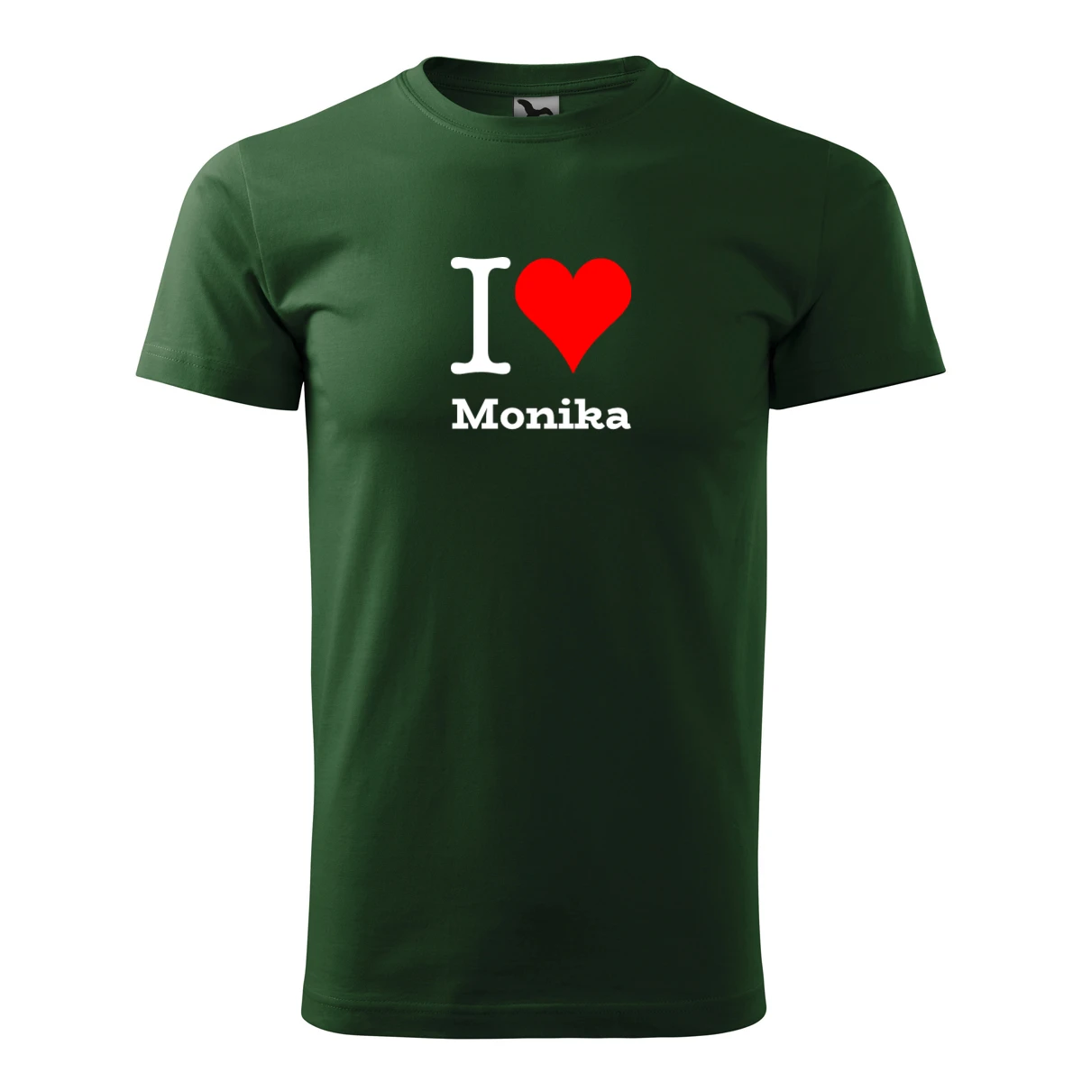 trička s potiskem Lahvově zelené tričko I love Monika 