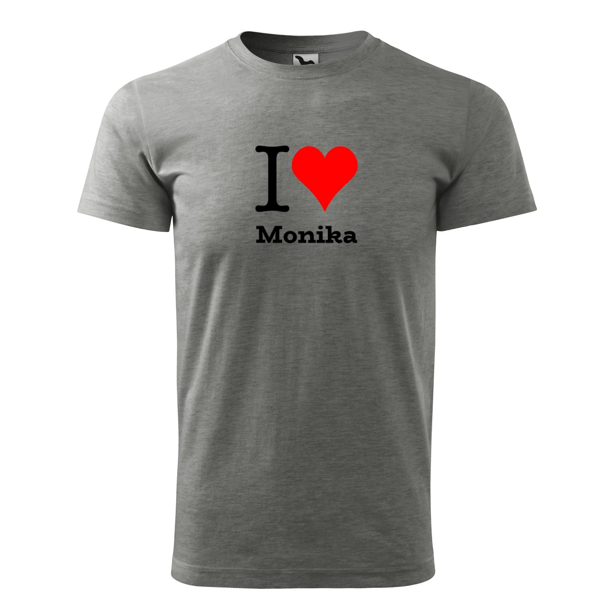 trička s potiskem Šedé tričko I love Monika 