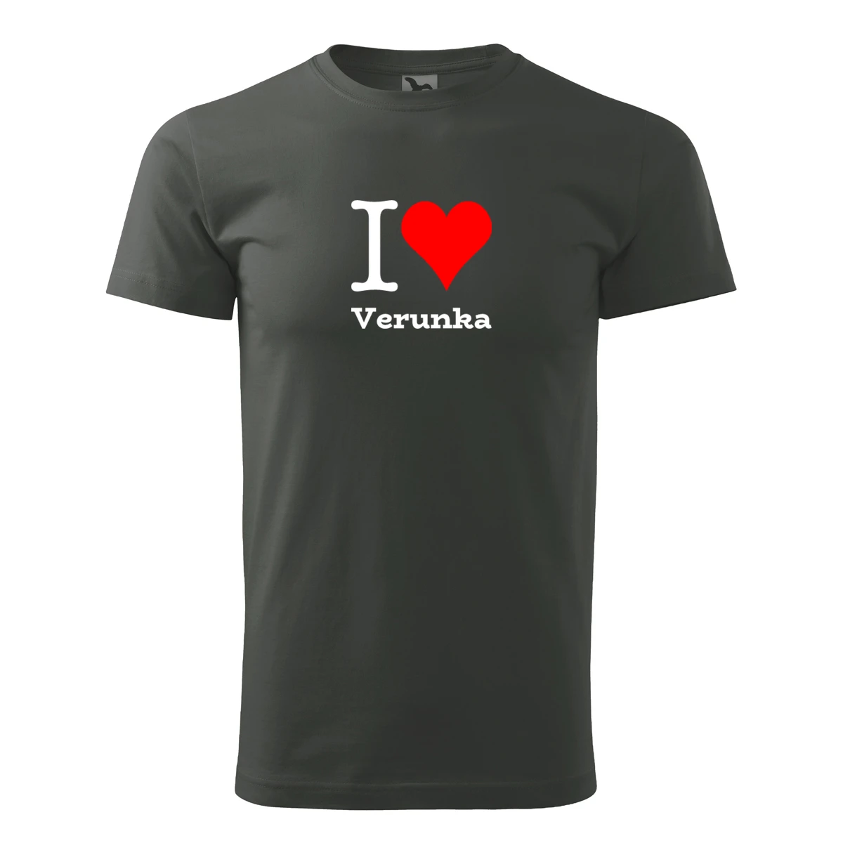 Grafitové tričko I love Verunka