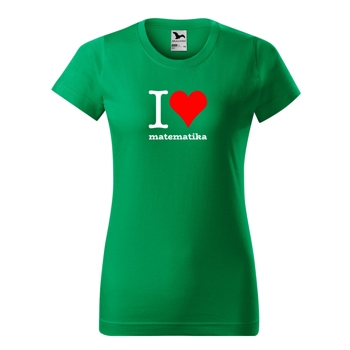 Zelené dámské tričko I love matematika
