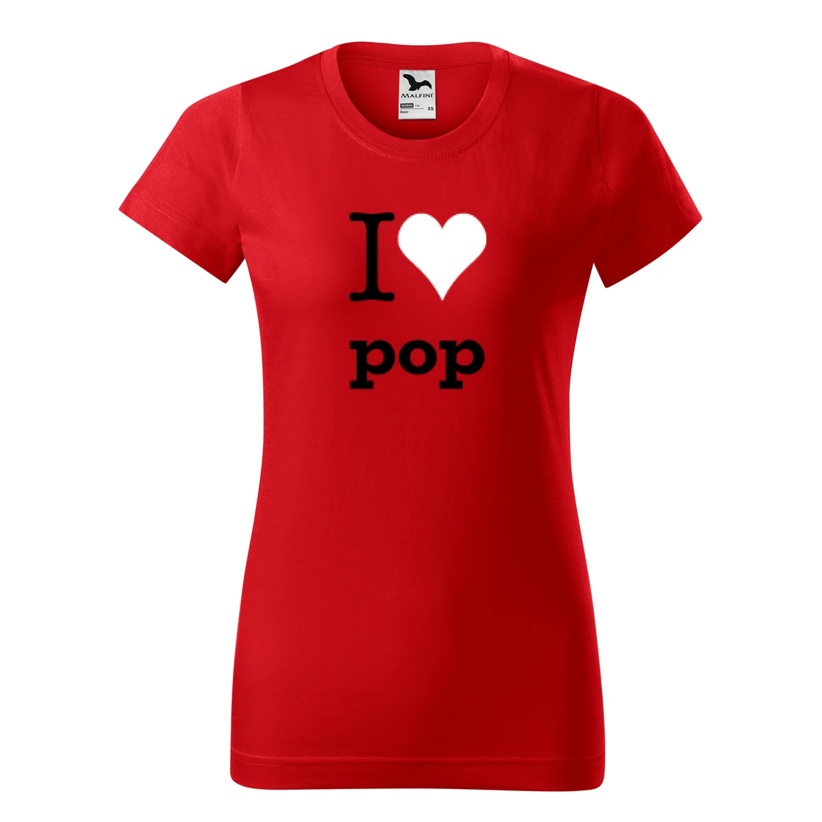 Červené dámské tričko I love pop