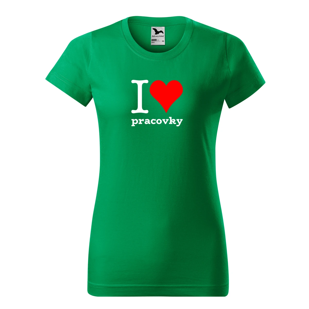 Zelené dámské tričko I love pracovky