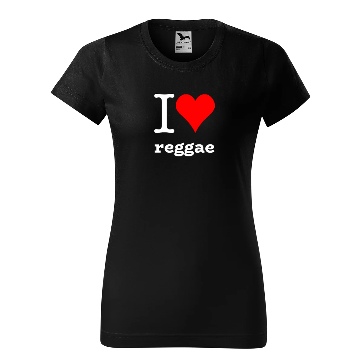 Černé dámské tričko I love reggae