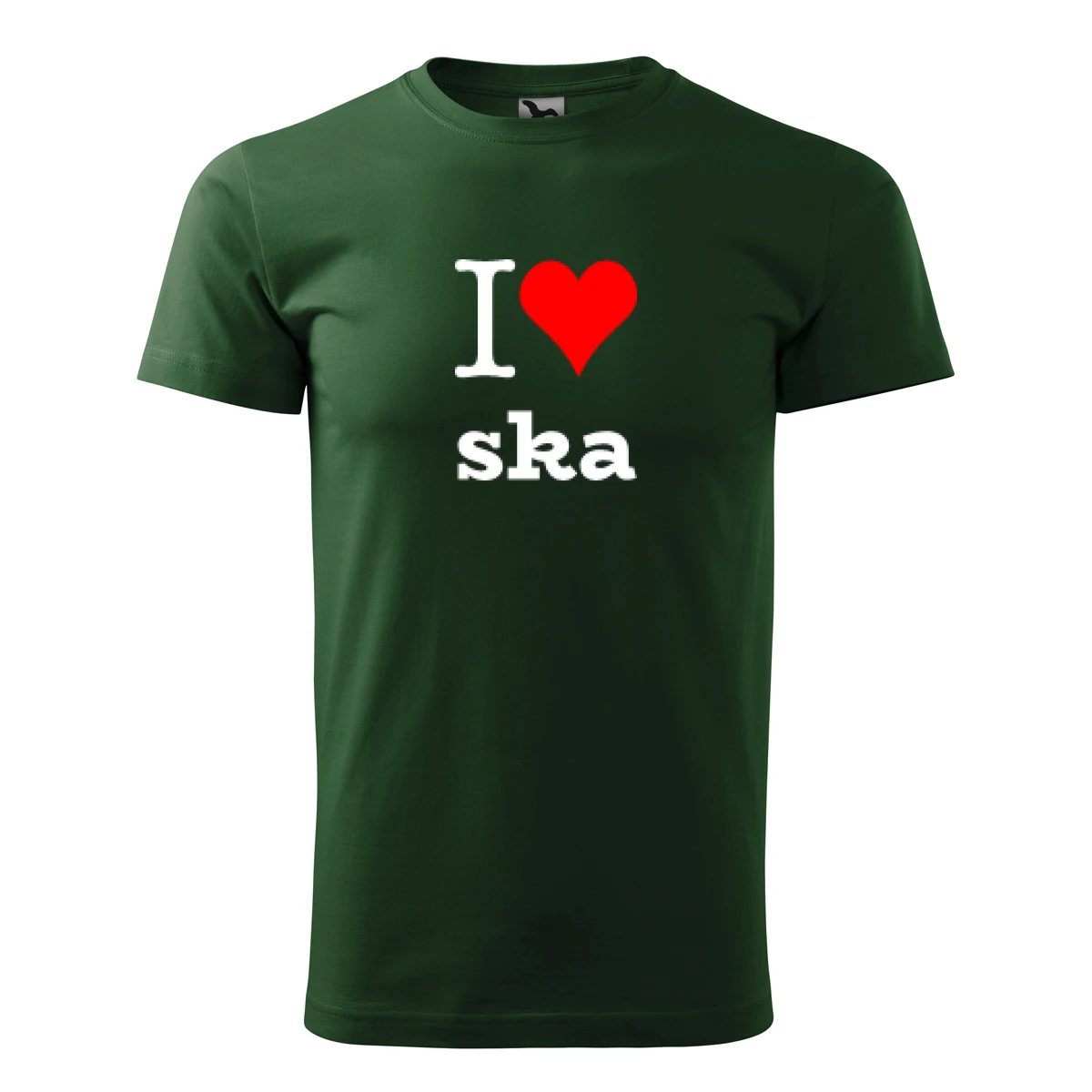 Lahvově zelené tričko I love ska
