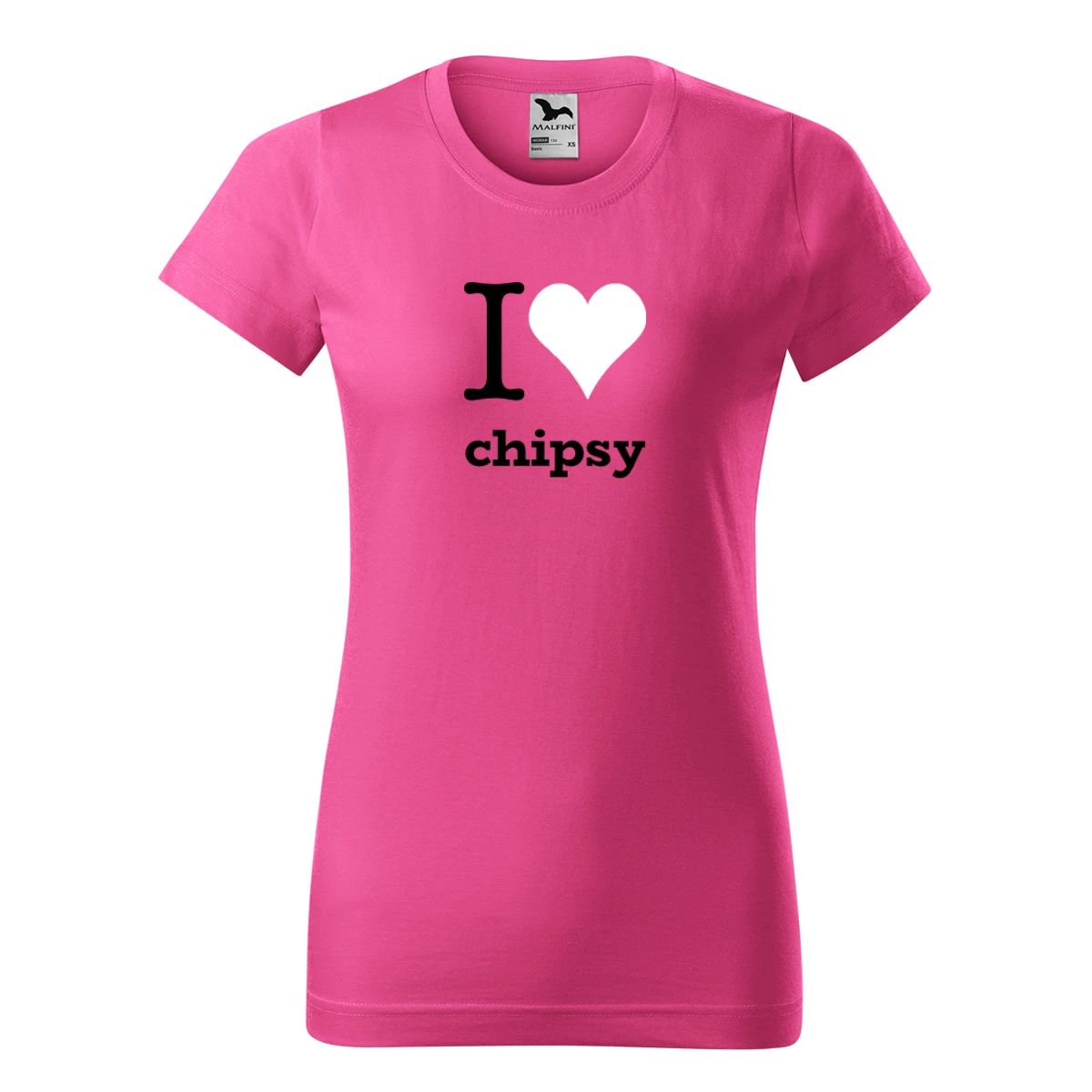 Purpurové dámské tričko I love chipsy