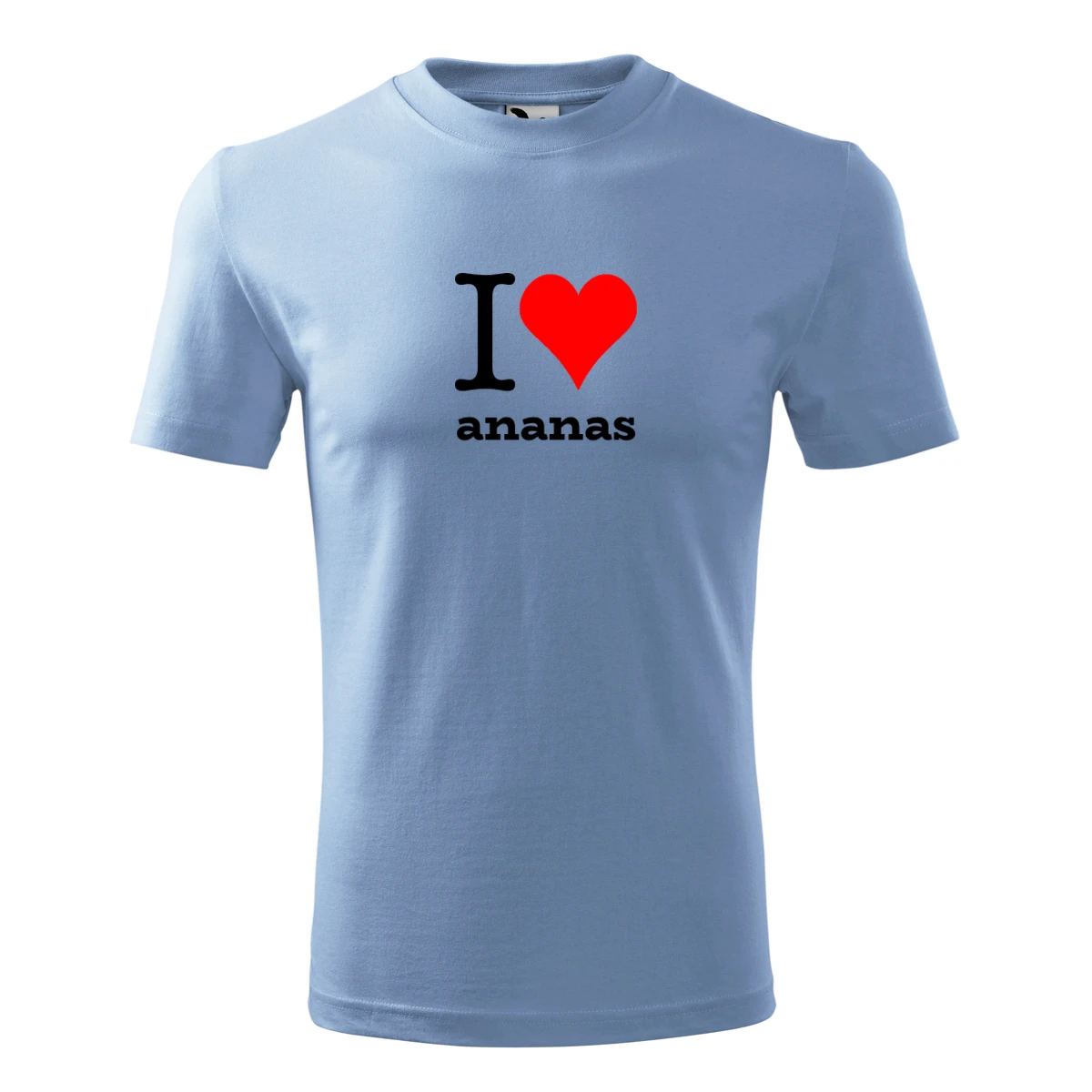 Světle modré dětské tričko I love ananas