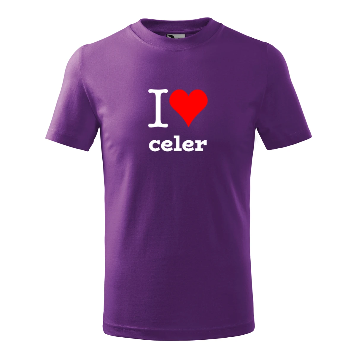 Fialové dětské tričko I love celer