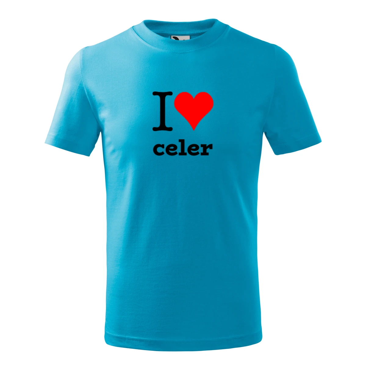 Tyrkysové dětské tričko I love celer