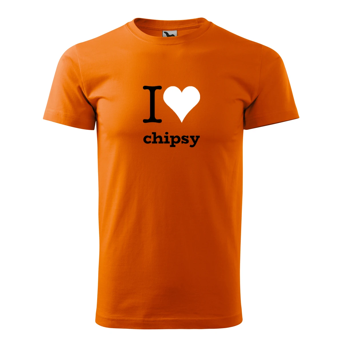 Oranžové dětské tričko I love chipsy