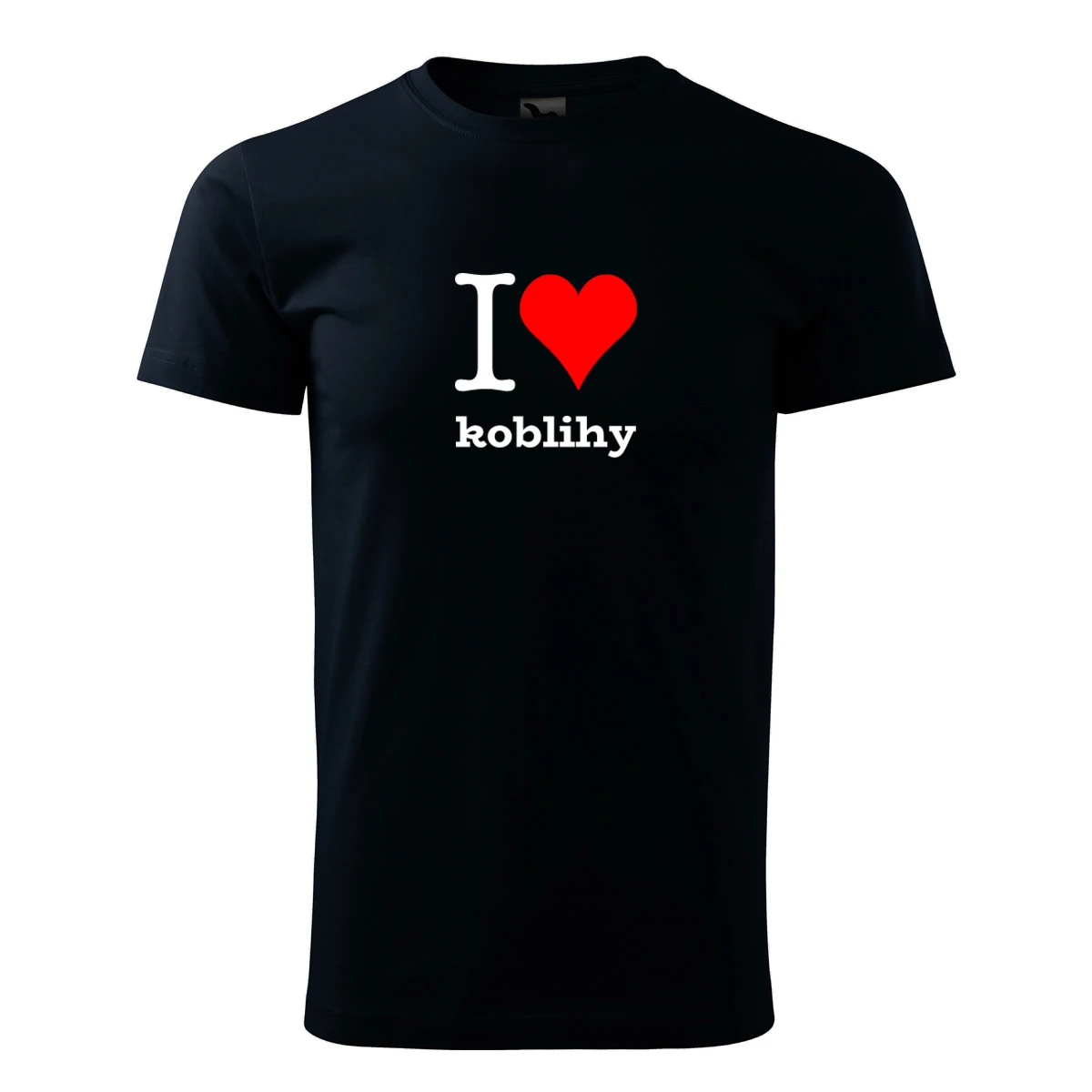 Tmavě modré dětské tričko I love koblihy