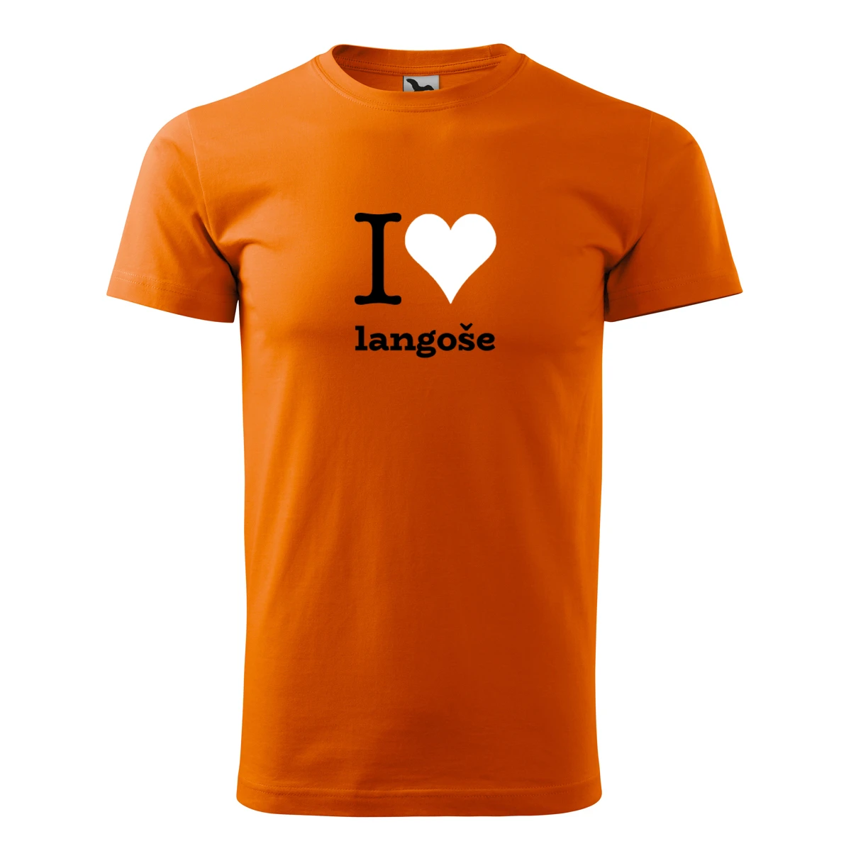 Oranžové dětské tričko I love langoše