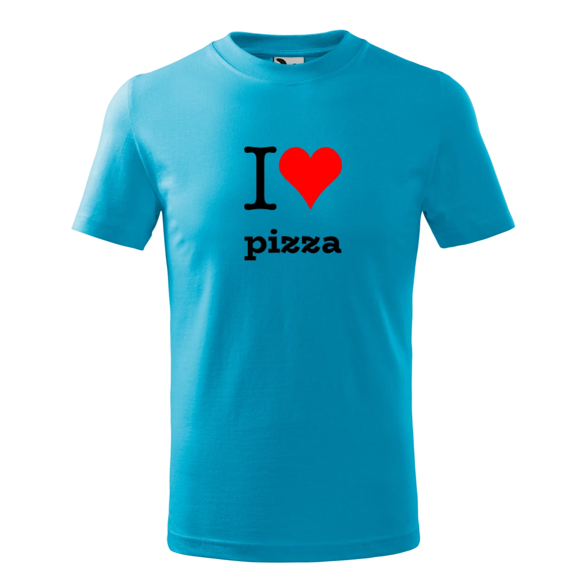 Tyrkysové dětské tričko I love pizza