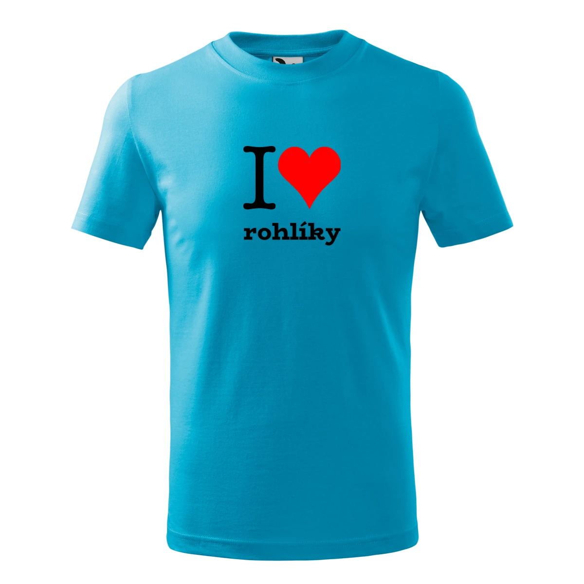 Tyrkysové dětské tričko I love rohlíky
