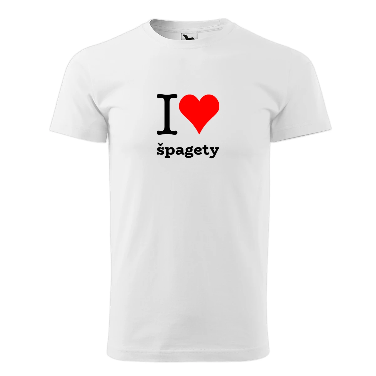 Bílé dětské tričko I love špagety
