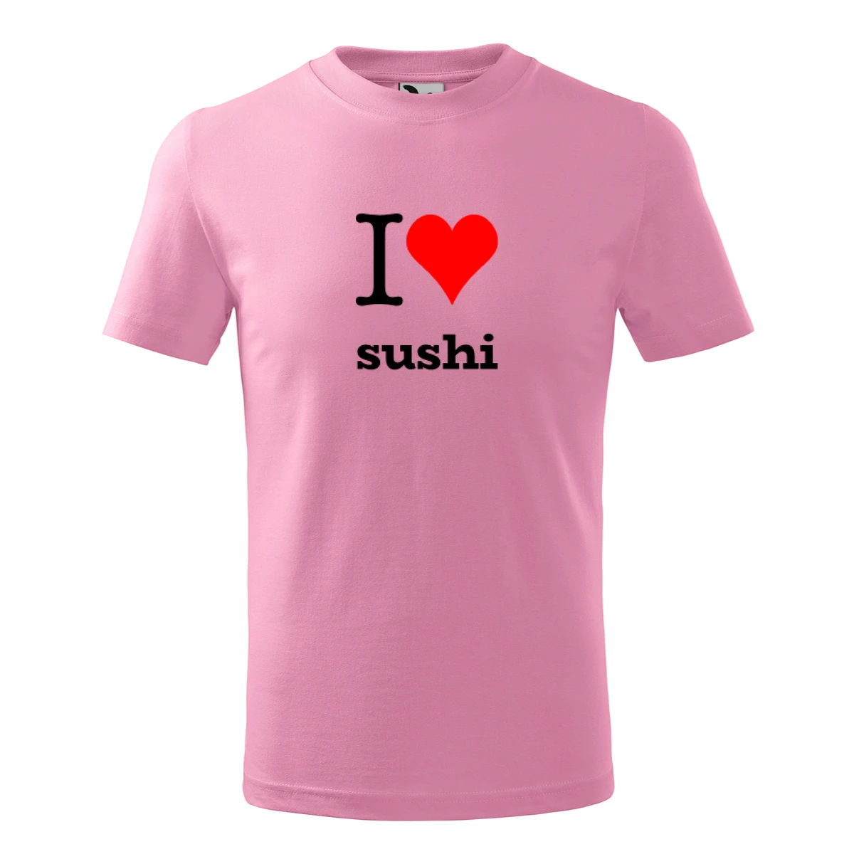 Růžové dětské tričko I love sushi