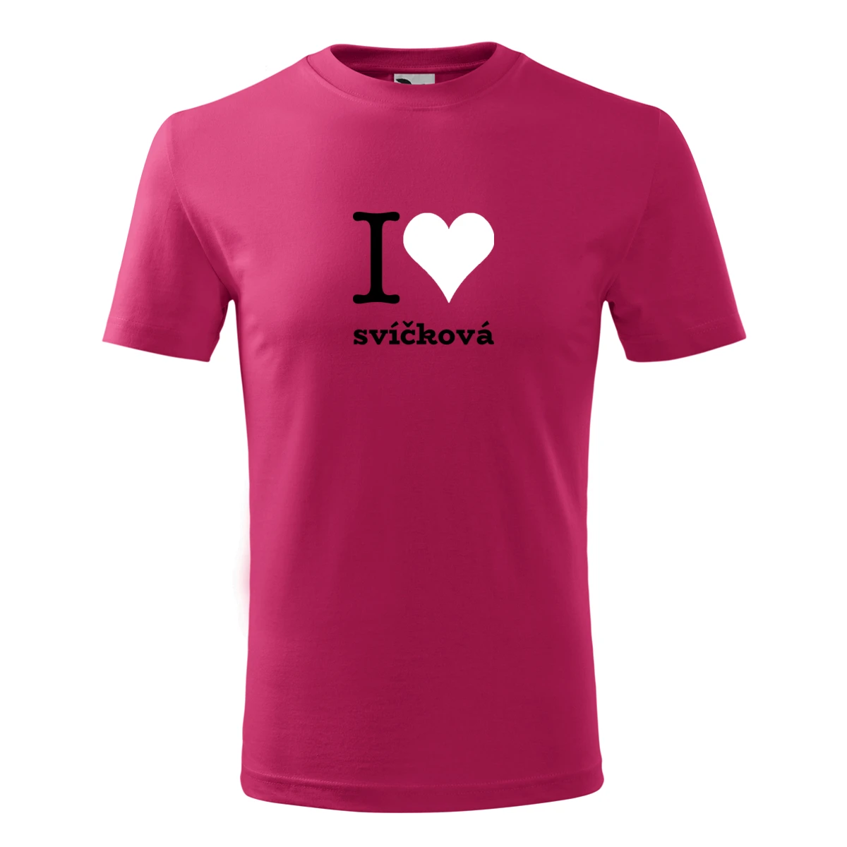 Purpurové dětské tričko I love svíčková