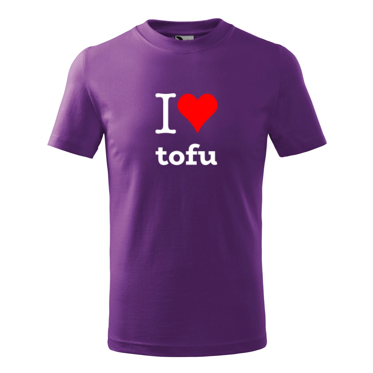 Fialové dětské tričko I love tofu