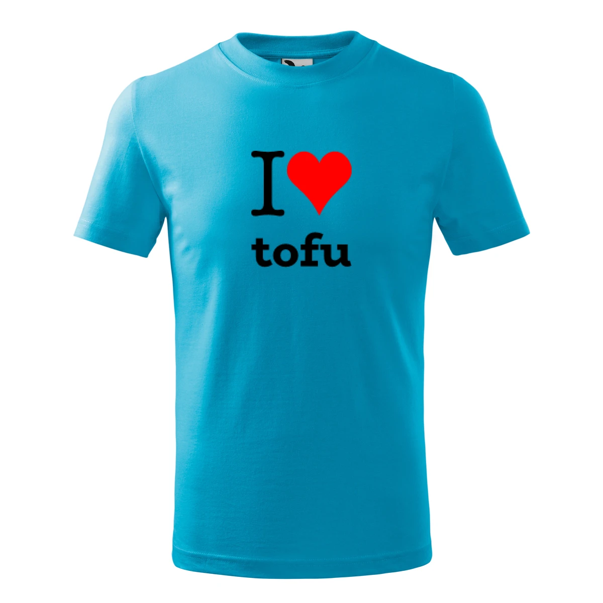 Tyrkysové dětské tričko I love tofu