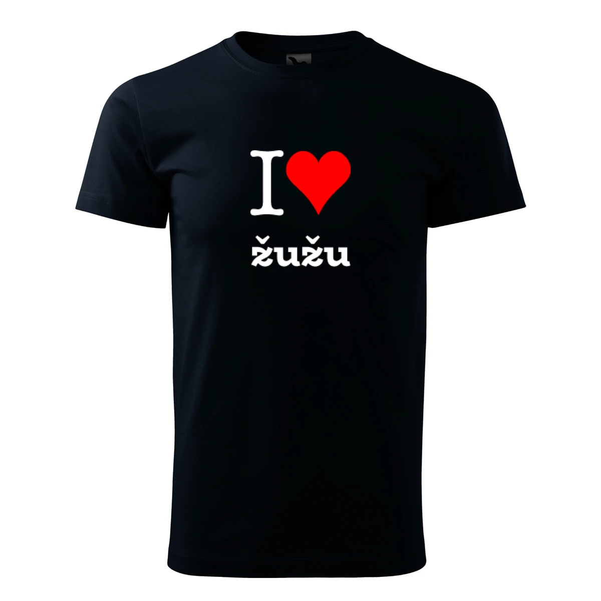 Tmavě modré dětské tričko I love žužu