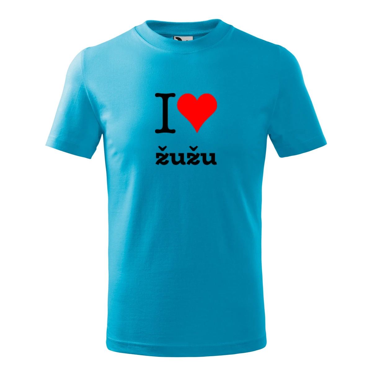 Tyrkysové dětské tričko I love žužu