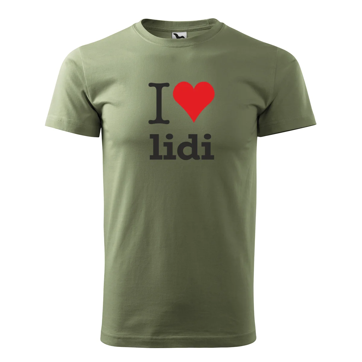 Khaki tričko I love lidi