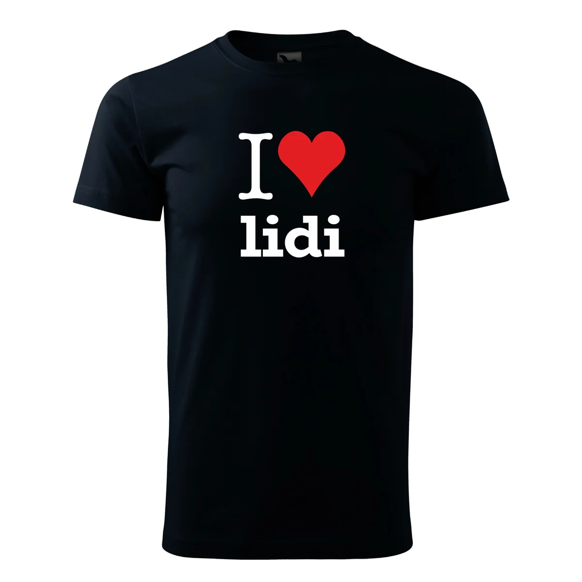 Tmavě modré tričko I love lidi